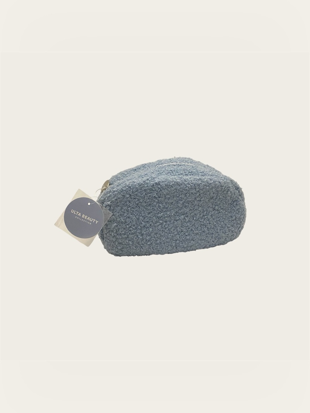 ULTA Beauty Collection Blue Sherpa Makeup Bag Pouch Case Zip Soft & Furry 7x 4”